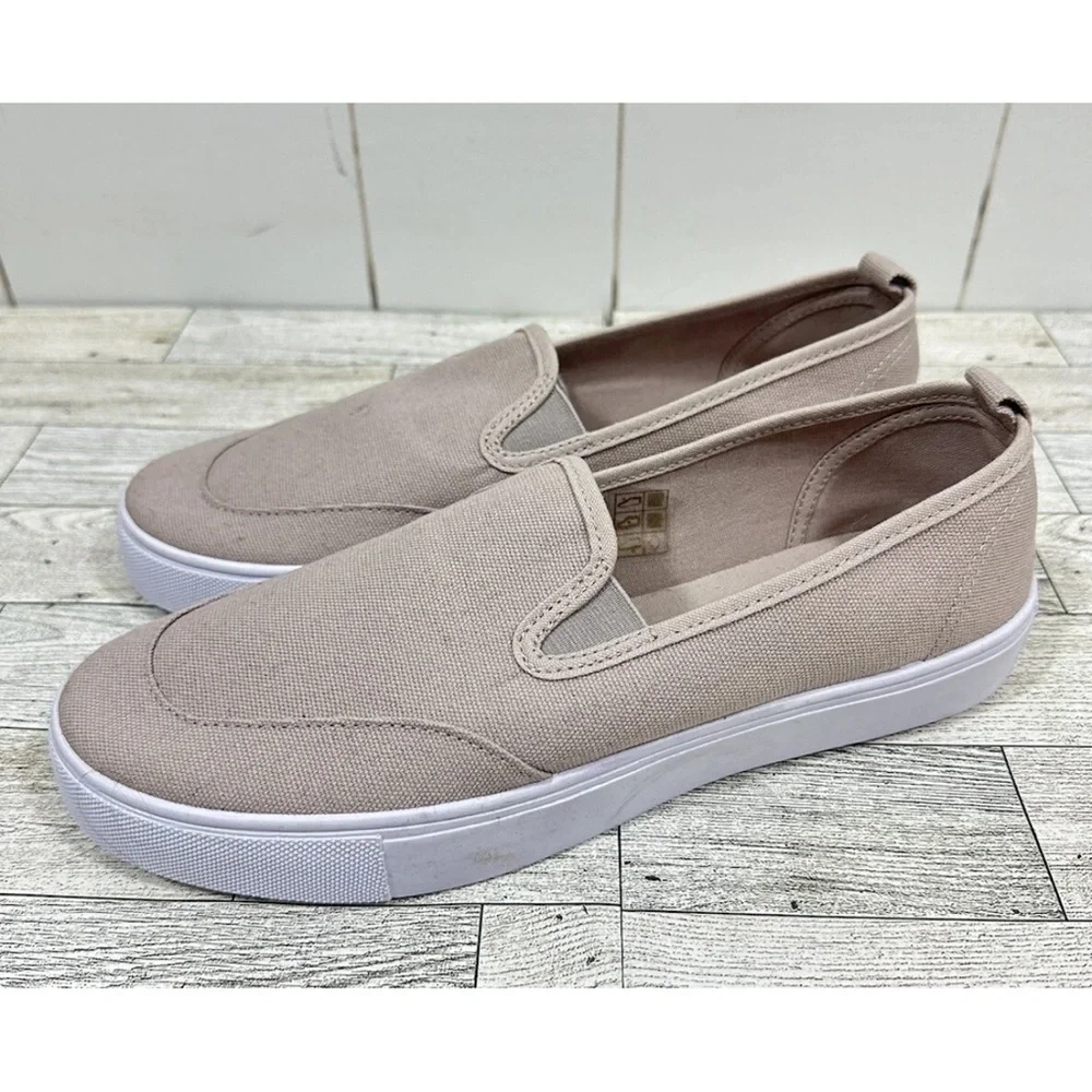 NEW ASOS Canvas Beige Tan slip on canvas shoes size US 8 - Picture 3 of 8